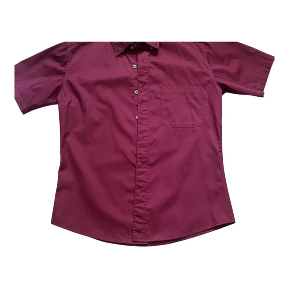 DOC& Amelia Maroon formal button down shirt NWOT Men’s S - Picture 15 of 16